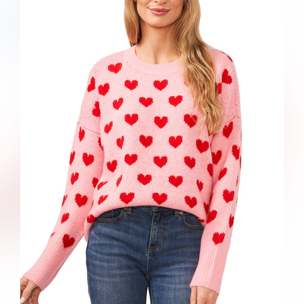 CeCe cozy valentine heart sweater